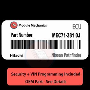 MEC71-381 0J ECU with PROGRAMMING - VIN & Security | Nissan Pathfinder | ECM PCM Engine Control Computer OEM