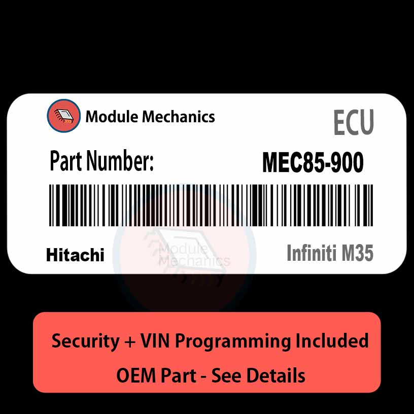 MEC85-900 ECU with PROGRAMMING - VIN & Security | Infiniti M35 | ECM PCM Engine Control Computer OEM MEC85-900 ECU with PROGRAMMING - VIN & Security | Infiniti M35 | ECM PCM Engine Control Computer OEM