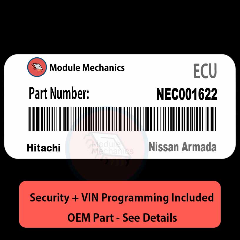 NEC001622 ECU with PROGRAMMING - VIN & Security | Nissan Armada | ECM PCM Engine Control Computer OEM NEC001622 ECU with PROGRAMMING - VIN & Security | Nissan Armada | ECM PCM Engine Control Computer OEM