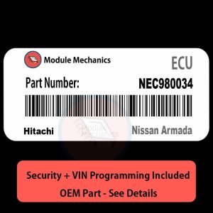 NEC980034 ECU with PROGRAMMING - VIN & Security | Nissan Armada | ECM PCM Engine Control Computer OEM