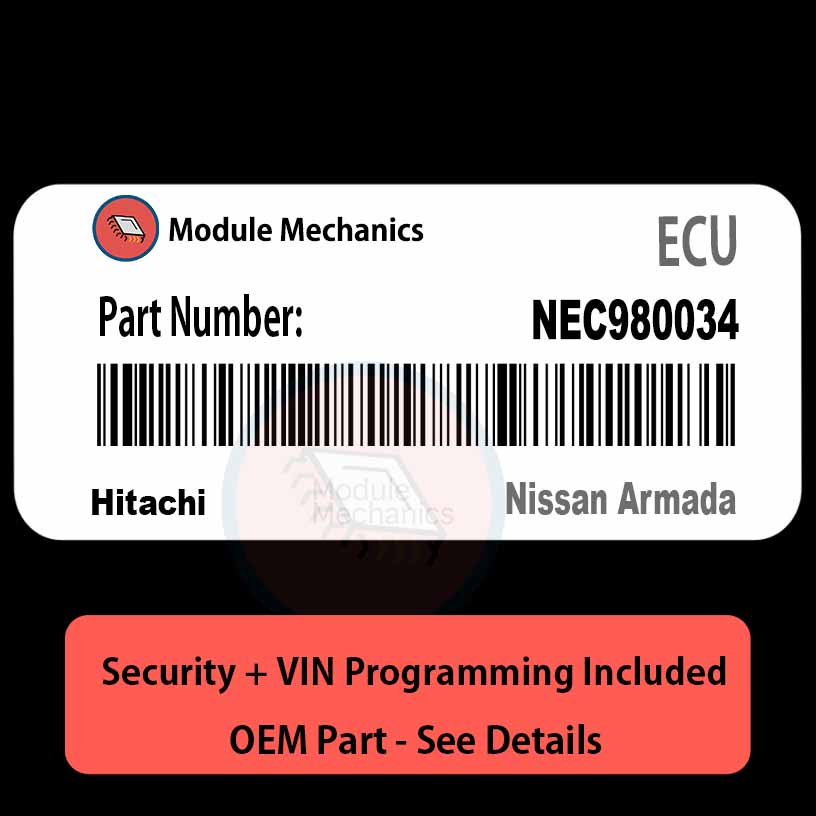 NEC980034 ECU with PROGRAMMING - VIN & Security | Nissan Armada | ECM PCM Engine Control Computer OEM NEC980034 ECU with PROGRAMMING - VIN & Security | Nissan Armada | ECM PCM Engine Control Computer OEM