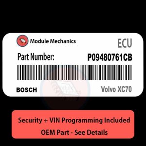 P09480761CB ECU with PROGRAMMING - VIN & Security | Volvo XC70 | ECM PCM Engine Control Computer OEM