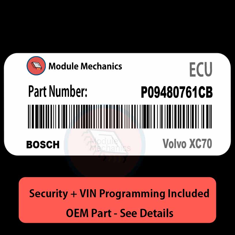 P09480761CB ECU with PROGRAMMING - VIN & Security | Volvo XC70 | ECM PCM Engine Control Computer OEM P09480761CB ECU with PROGRAMMING - VIN & Security | Volvo XC70 | ECM PCM Engine Control Computer OEM