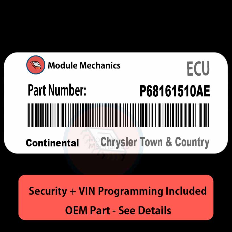 P68161510AE ECU with PROGRAMMING - VIN & Security | Chrysler Town & Country | ECM PCM Engine Control Computer OEM P68161510AE ECU with PROGRAMMING - VIN & Security | Chrysler Town & Country | ECM PCM Engine Control Computer OEM