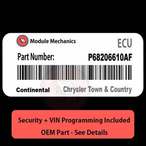 P68206610AF ECU with PROGRAMMING - VIN & Security | Chrysler Town & Country | ECM PCM Engine Control Computer OEM
