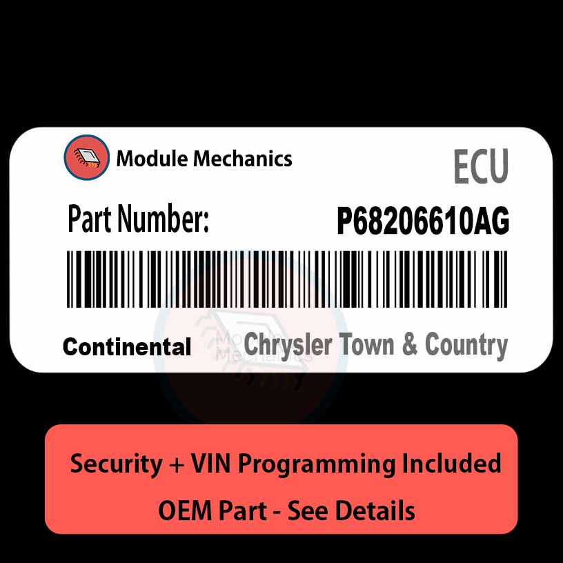 P68206610AG ECU with PROGRAMMING - VIN & Security | Chrysler Town & Country | ECM PCM Engine Control Computer OEM P68206610AG ECU with PROGRAMMING - VIN & Security | Chrysler Town & Country | ECM PCM Engine Control Computer OEM