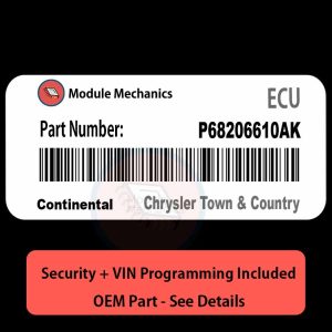 P68206610AK ECU with PROGRAMMING - VIN & Security | Chrysler Town & Country | ECM PCM Engine Control Computer OEM