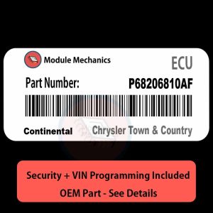 P68206810AF ECU with PROGRAMMING - VIN & Security | Chrysler Town & Country | ECM PCM Engine Control Computer OEM