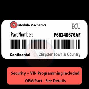 P68240676AF ECU with PROGRAMMING - VIN & Security | Chrysler Town & Country | ECM PCM Engine Control Computer OEM