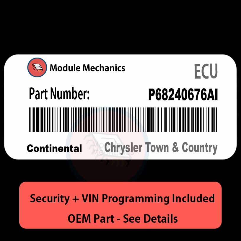 P68240676AI ECU with PROGRAMMING - VIN & Security | Chrysler Town & Country | ECM PCM Engine Control Computer OEM P68240676AI ECU with PROGRAMMING - VIN & Security | Chrysler Town & Country | ECM PCM Engine Control Computer OEM