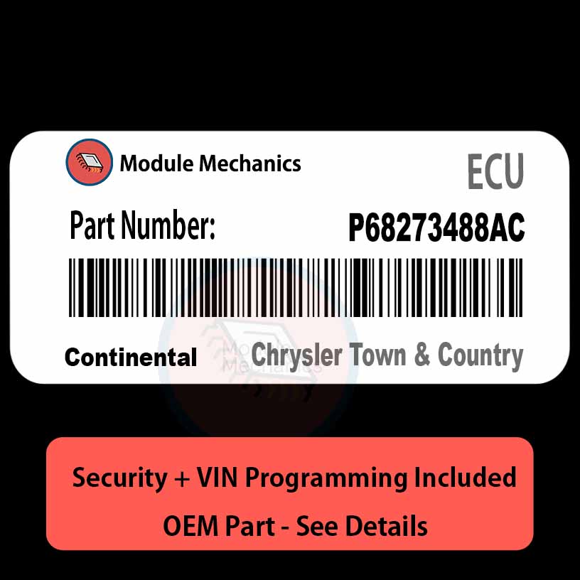 P68273488AC ECU with PROGRAMMING - VIN & Security | Chrysler Town & Country | ECM PCM Engine Control Computer OEM P68273488AC ECU with PROGRAMMING - VIN & Security | Chrysler Town & Country | ECM PCM Engine Control Computer OEM
