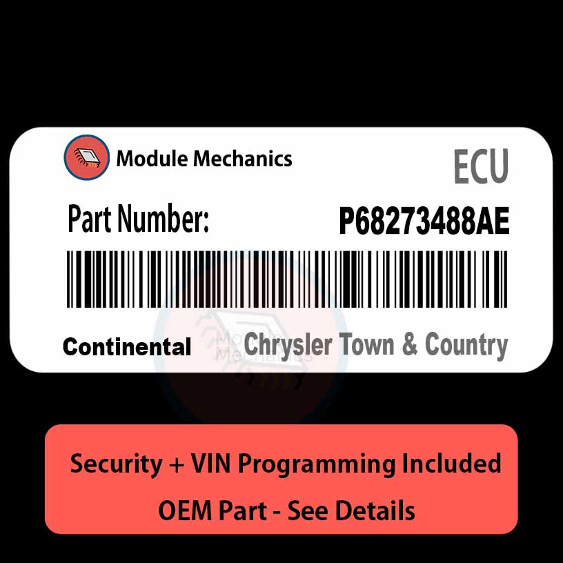 P68273488AE ECU with PROGRAMMING - VIN & Security | Chrysler Town & Country | ECM PCM Engine Control Computer OEM P68273488AE ECU with PROGRAMMING - VIN & Security | Chrysler Town & Country | ECM PCM Engine Control Computer OEM