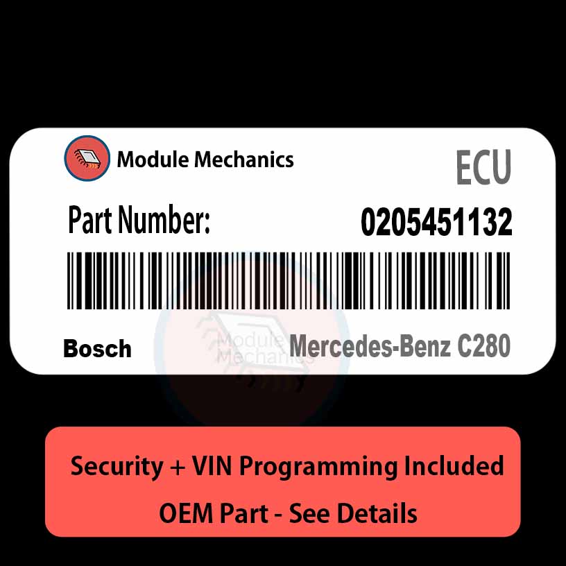 0205451132 ECU with PROGRAMMING - VIN & Security | Mercedes-Benz C280 | ECM PCM Engine Control Computer OEM 0205451132 ECU with PROGRAMMING - VIN & Security | Mercedes-Benz C280 | ECM PCM Engine Control Computer OEM