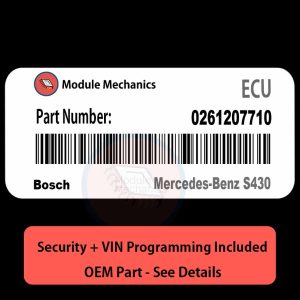 0261207710 ECU with PROGRAMMING - VIN & Security | Mercedes-Benz S430  | ECM PCM Engine Control Computer OEM