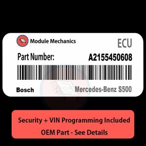 A2155450608 ECU with PROGRAMMING - VIN & Security | Mercedes-Benz S500  | ECM PCM Engine Control Computer OEM