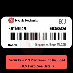 EBX58434 ECU with PROGRAMMING - VIN & Security | Mercedes-Benz ML320  | ECM PCM Engine Control Computer OEM