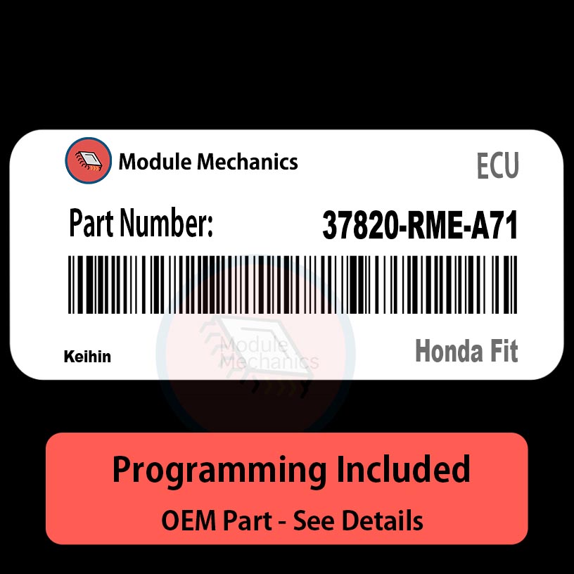37820-RME-A71 ECU + PROGRAMMING - VIN & Security | Honda Fit | ECM PCM Engine Control Computer OEM 37820-RME-A71 ECU + PROGRAMMING - VIN & Security | Honda Fit | ECM PCM Engine Control Computer OEM