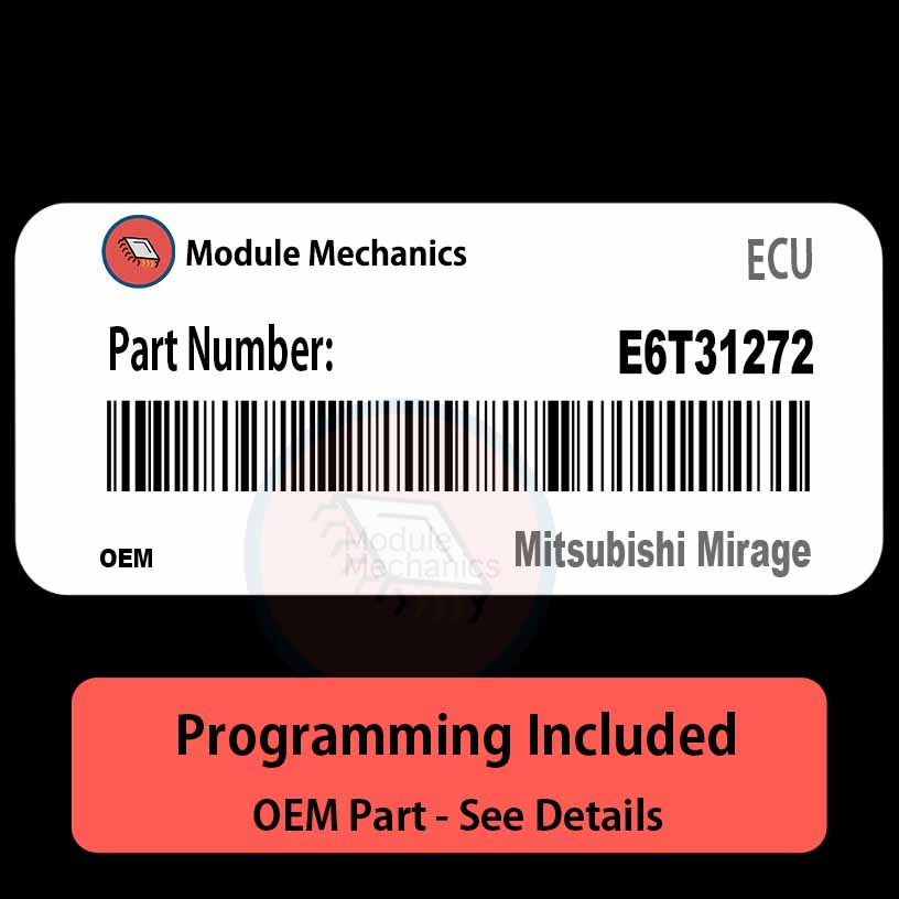 E6T31272 ECU with PROGRAMMING - VIN & Security | Mitsubishi Mirage | ECM PCM Engine Control Computer OEM E6T31272 ECU with PROGRAMMING - VIN & Security | Mitsubishi Mirage | ECM PCM Engine Control Computer OEM