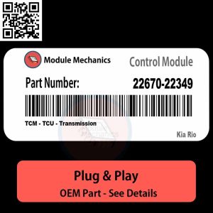 22670-22349 TCM, TCU, Transmission Module OEM | Kia Rio
