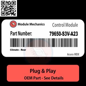 79650-S3V-A23 Climate, Rear Module OEM | Acura MDX