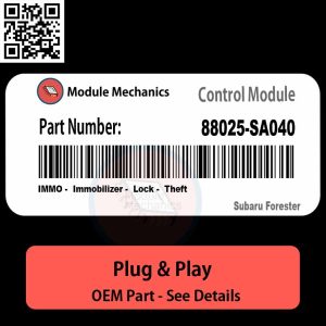 88025-SA040 IMMO, Immobilizer, Lock, Theft Module OEM | Subaru Forester