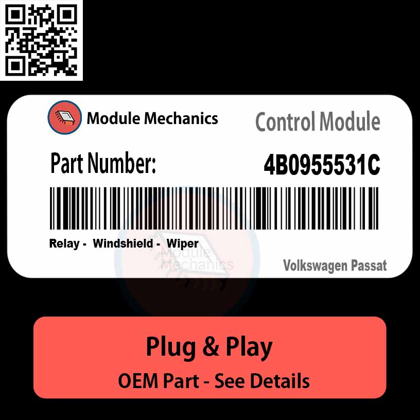 4B0955531C Relay, Windshield, Wiper Module OEM | Volkswagen Passat 4B0955531C Relay, Windshield, Wiper Module OEM | Volkswagen Passat