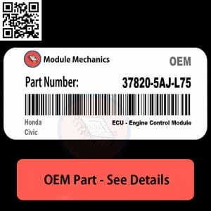 37820-5AJ-L75 ECU - Engine Control Module with Warranty | Honda Civic | OEM Control Module