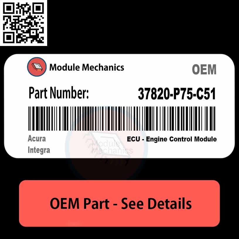 37820-P75-C51 ECU - Engine Control Module OEM | Acura Integra 37820-P75-C51 ECU - Engine Control Module OEM | Acura Integra
