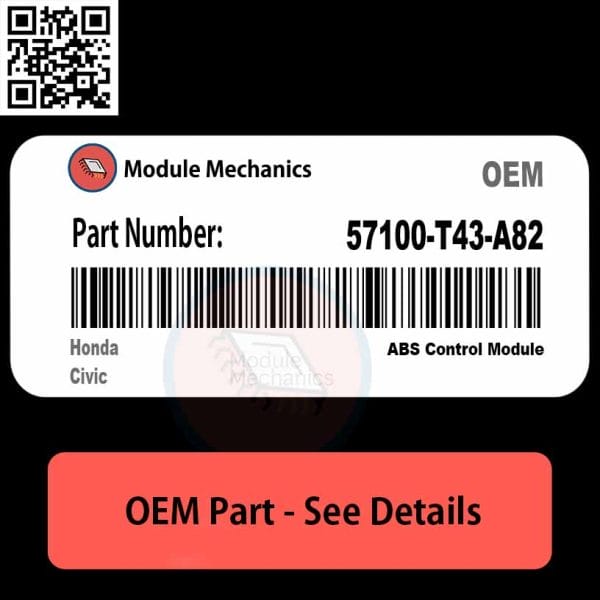 T43 Module 57100-T43-A82 ABS Control Module OEM | Honda Civic - Module Mechanics