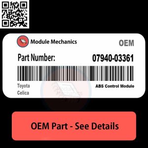 Close-up of a Toyota Celica engine part, showcasing detailed components and the part number 0794003361.