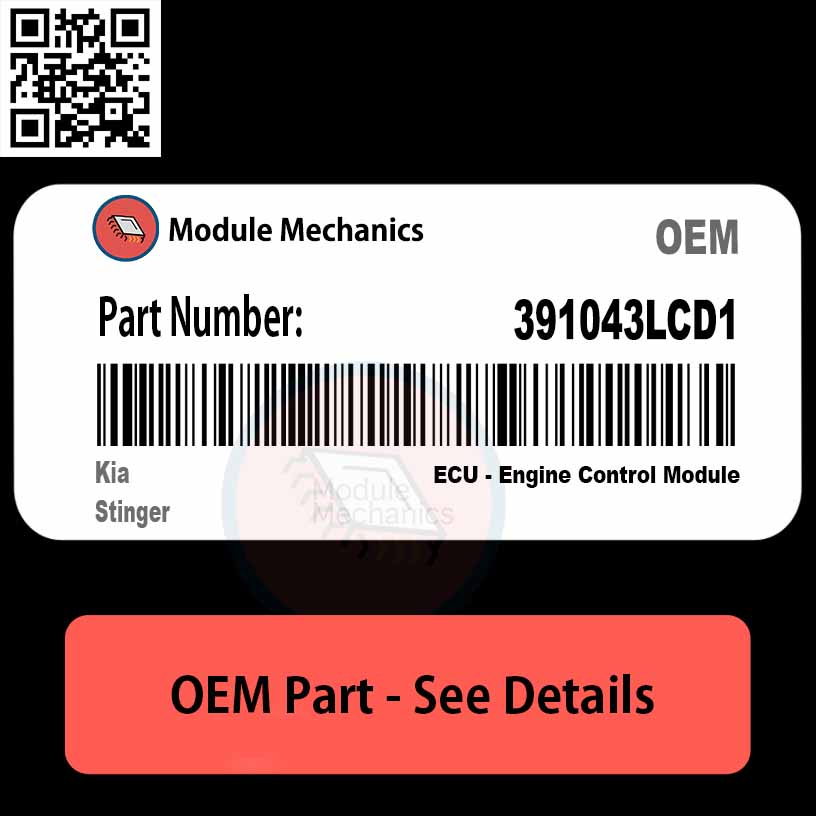39104-3LCD1 ECU - Engine Control Module with Warranty | Kia Stinger | OEM Control Module 39104-3LCD1 ECU - Engine Control Module with Warranty | Kia Stinger | OEM Control Module