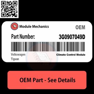 Volkswagen Tiguan part number 3G0907049D displayed on a neutral background, showcasing its design and labeling.
