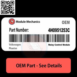 Close-up view of a Volkswagen Phaeton part labeled 4H0951253C, showcasing its design and detailing.