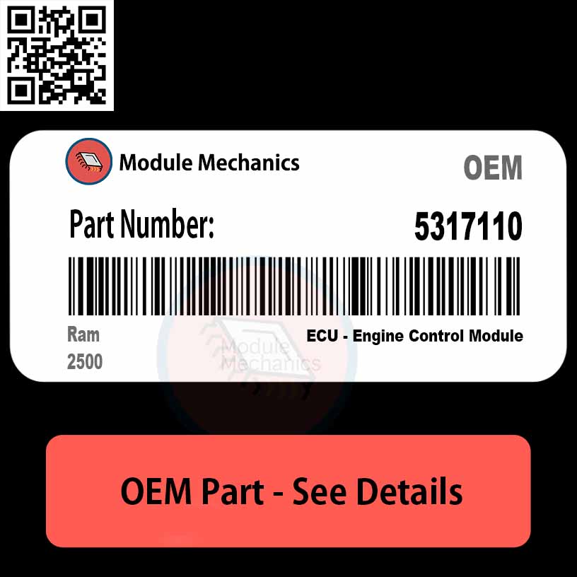 5317110 ECU - Engine Control Module with Warranty | Ram 2500 | OEM Control Module 5317110 ECU - Engine Control Module with Warranty | Ram 2500 | OEM Control Module
