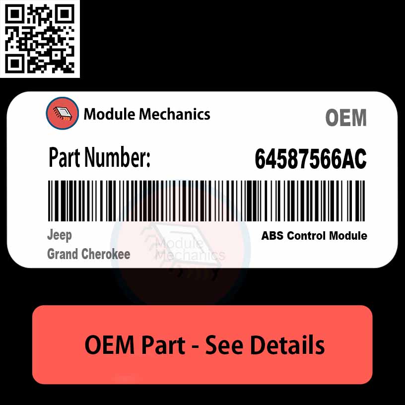 64587566AC ABS Control Module with Warranty | Jeep Grand Cherokee | OEM Control Module 64587566AC ABS Control Module with Warranty | Jeep Grand Cherokee | OEM Control Module
