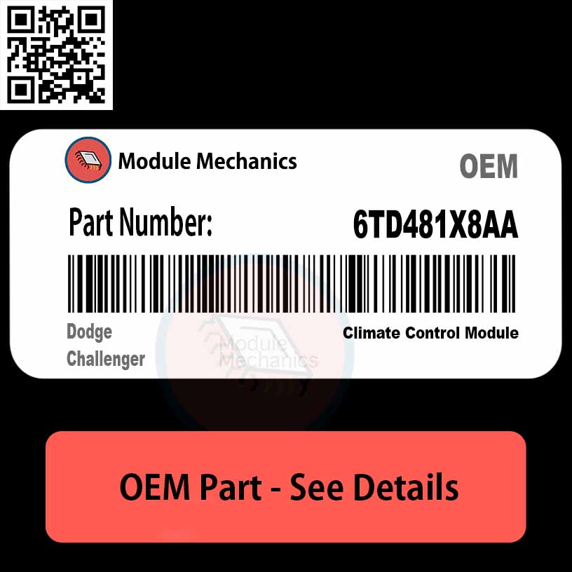 6TD481X8AA Climate Control Module with Warranty | Dodge Challenger | OEM Control Module 6TD481X8AA Climate Control Module with Warranty | Dodge Challenger | OEM Control Module