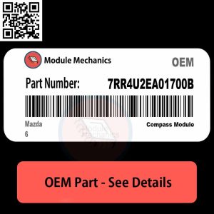 Close-up of a Mazda6 engine part labeled 7RR4U2EA01700B, showcasing its design and manufacturing details.