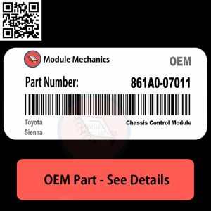 Close-up view of the 861A007011 part for Toyota Sienna, showcasing its design and features.