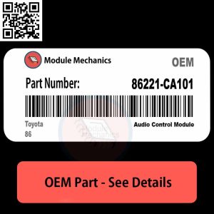 Close-up of a Toyota 86 part labeled 86221CA101, showcasing its design and details for automotive enthusiasts.