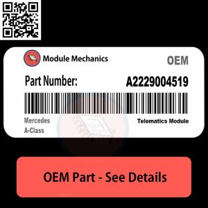 A close-up view of a Mercedes A-Class part labeled A2229004519, showcasing its design and features.