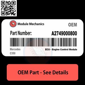 A2749000800 part for Mercedes C350, showcasing detailed design and components for automotive repair.