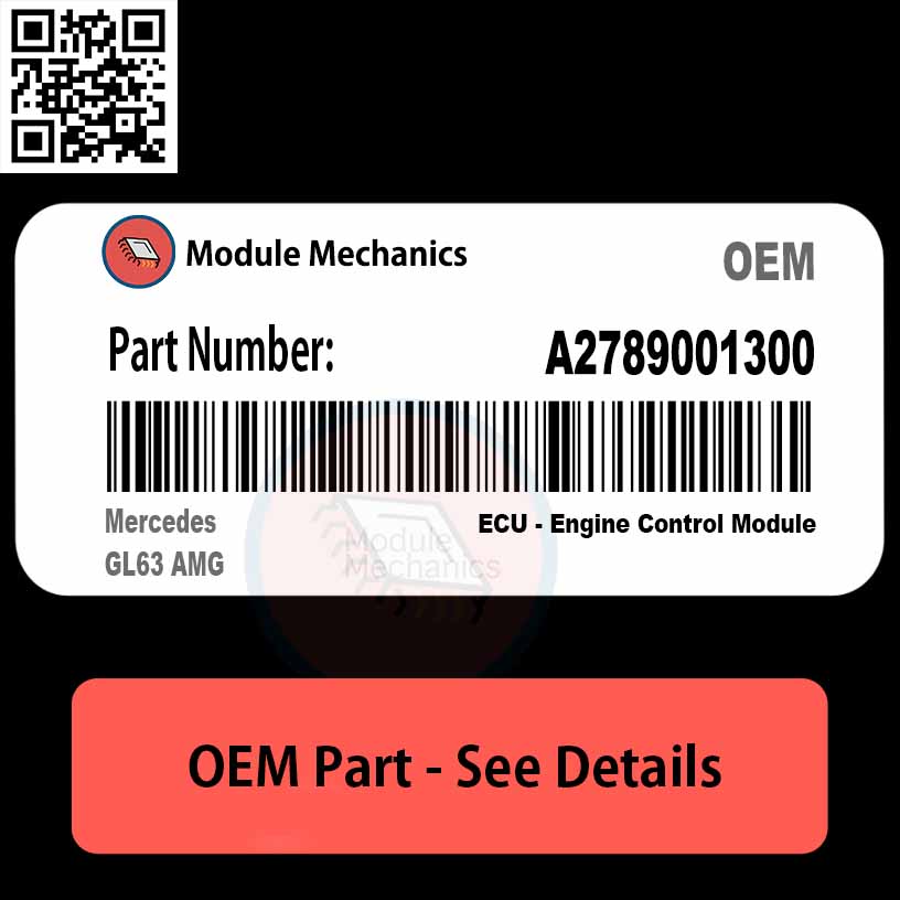 A2789001300 ECU - Engine Control Module with Warranty | Mercedes GL63 AMG | OEM Control Module Mercedes GL63 AMG engine part A2789001300 displayed on a clean surface, highlighting its design and details.