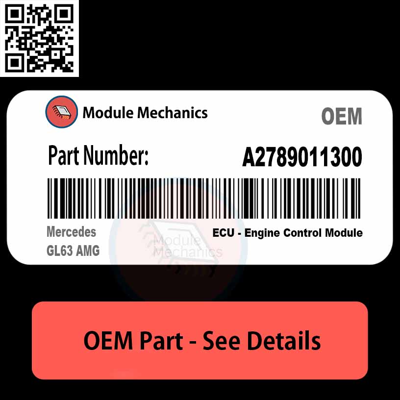 A2789011300 ECU - Engine Control Module with Warranty | Mercedes GL63 AMG | OEM Control Module A2789011300 part for Mercedes GL63 AMG, showcasing its detailed design and components.