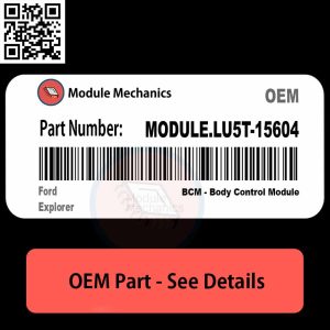 MODULE.LU5T15604 for Ford Explorer, showcasing the automotive part with detailed labeling and specifications.