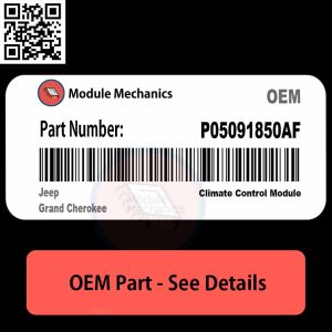 P05091850AF Climate Control Module with Warranty | Jeep Grand Cherokee | OEM Control Module