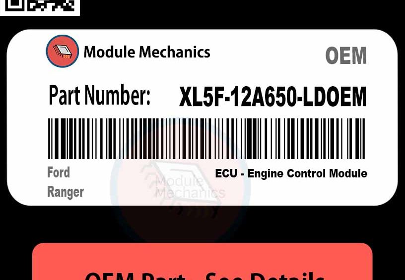 Ford Ranger XL5F12A650LDOEM module showing detailed electronic components and connectors.